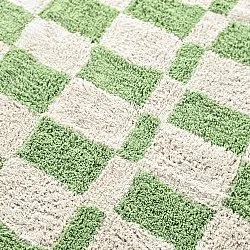 Rundt teppe - Maranello Natural Cotton Shaggy (grønn)