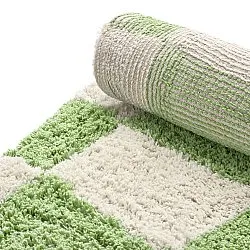 Rundt teppe - Maranello Natural Cotton Shaggy (grønn)