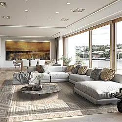 Wilton-teppe - Mytos (beige/hvit)
