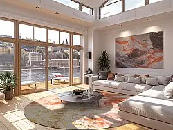 Rundt teppe - Periana (rosa/multi)