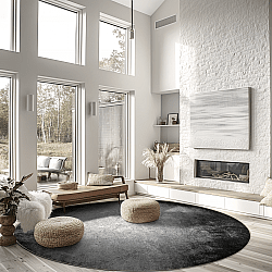 Rundt teppe - Megara (grå)