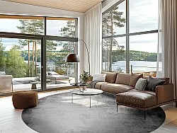 Rundt teppe - Rosia (grå)