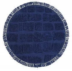 Runde tepper - Salem Natural Cotton Shaggy (mørke blå)