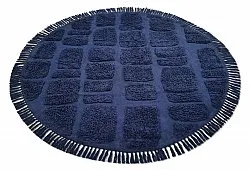 Runde tepper - Salem Natural Cotton Shaggy (mørke blå)