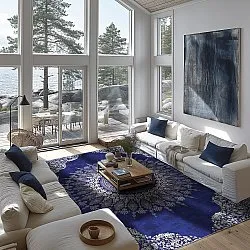 Wilton-teppe - Sandrigo (blå/beige)