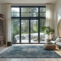 Wilton-teppe - Santi (blå/beige)