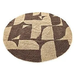 Rundt teppe - Siberia Natural Cotton Shaggy (beige/brun)