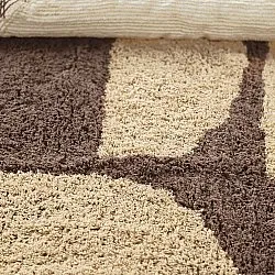Rundt teppe - Siberia Natural Cotton Shaggy (beige/brun)