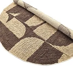 Rundt teppe - Siberia Natural Cotton Shaggy (beige/brun)