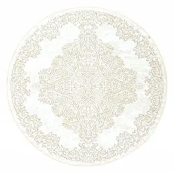 Rundt teppe - Valenza (hvit/beige)