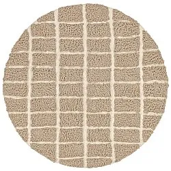 Rundt teppe - Zola Natural Cotton Shaggy (beige)