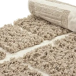Rundt teppe - Zola Natural Cotton Shaggy (beige)