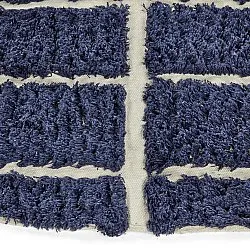 Rundt teppe - Zola Natural Cotton Shaggy (blå)
