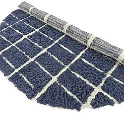 Rundt teppe - Zola Natural Cotton Shaggy (blå)