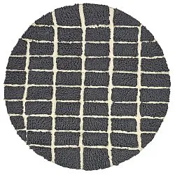 Rundt teppe - Zola Natural Cotton Shaggy (mørkegrå)