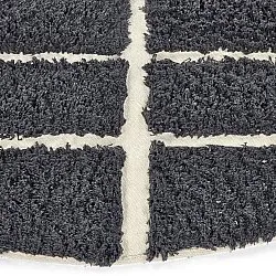 Rundt teppe - Zola Natural Cotton Shaggy (mørkegrå)