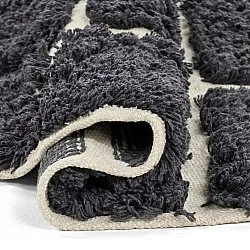 Rundt teppe - Zola Natural Cotton Shaggy (mørkegrå)