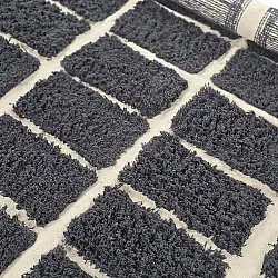 Rundt teppe - Zola Natural Cotton Shaggy (mørkegrå)