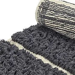 Rundt teppe - Zola Natural Cotton Shaggy (mørkegrå)