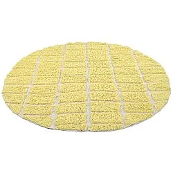 Rundt teppe - Zola Natural Cotton Shaggy (gul)