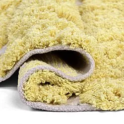 Rundt teppe - Zola Natural Cotton Shaggy (gul)