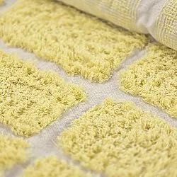 Rundt teppe - Zola Natural Cotton Shaggy (gul)
