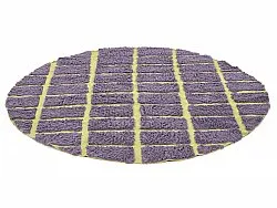Rundt teppe - Zola Natural Cotton Shaggy (lilla)