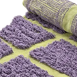 Rundt teppe - Zola Natural Cotton Shaggy (lilla)