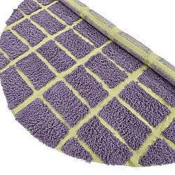 Rundt teppe - Zola Natural Cotton Shaggy (lilla)