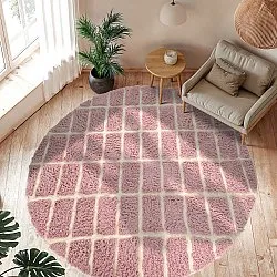 Rundt teppe - Zola Natural Cotton Shaggy (rosa)