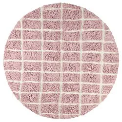 Rundt teppe - Zola Natural Cotton Shaggy (rosa)