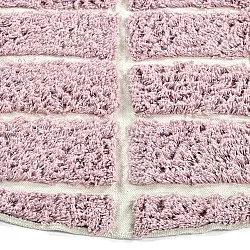 Rundt teppe - Zola Natural Cotton Shaggy (rosa)