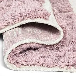 Rundt teppe - Zola Natural Cotton Shaggy (rosa)