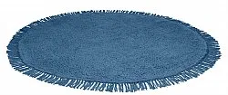 Runde tepper - Alba Natural Cotton Shaggy (blå)
