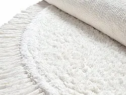Runde tepper - Alba Natural Cotton Shaggy (hvit)