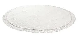 Runde tepper - Alba Natural Cotton Shaggy (hvit)