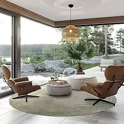 Rundt teppe - Lynton (beige)
