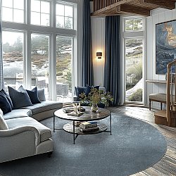 Rundt teppe - Lynton (blå)