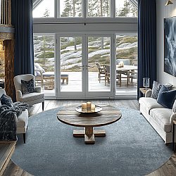 Rundt teppe - Lynton (blå)