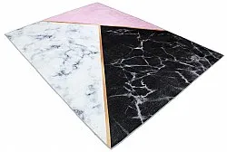 Wilton-teppe - Savino (svart/hvit/rosa)