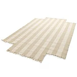 Uregelmessig ullteppe - Kystaro (krem/beige)