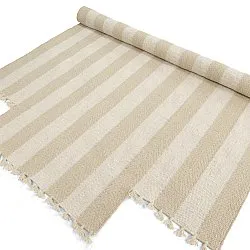 Uregelmessig ullteppe - Kystaro (krem/beige)