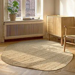 Uregelmessig rund juteteppe - San Francisco (jute)