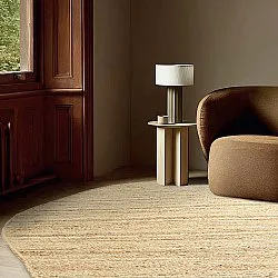 Uregelmessig rund juteteppe - San Francisco (jute)