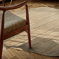 Uregelmessig rund juteteppe - San Francisco (jute)