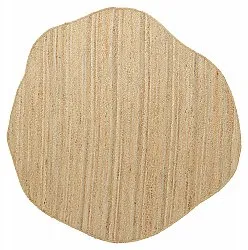 Uregelmessig rund juteteppe - San Francisco (jute)