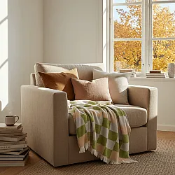 Tepper - Ullmixpledd - Audrey Check (beige/grønn/lilla)