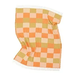 Tepper - Ullmixpledd - Audrey Check (beige/gul/oransje)