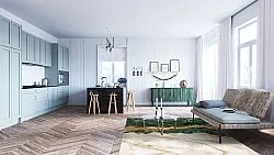 Wilton-teppe - Padova (grønn/hvit/gull)