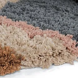 Rundt teppe - Cefalu Natural Cotton Shaggy (multi)